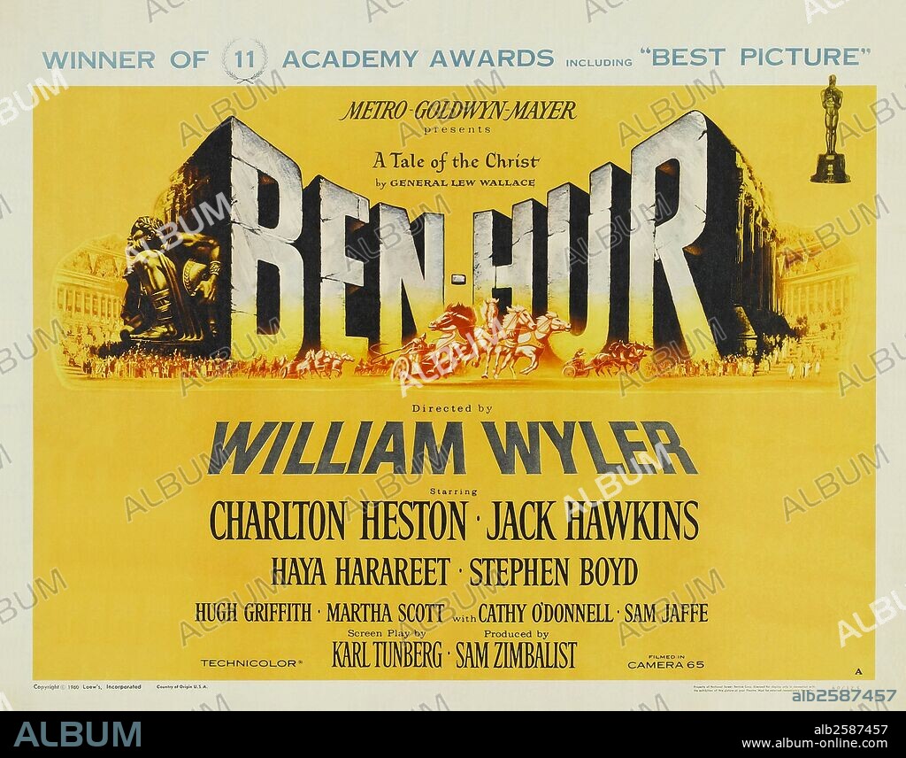 Ben-Hur is a 1959 American epic historical drama film, directed by William Wyler and starring Charlton Heston, Stephen Boyd and Jack Hawkins. A remake of the 1925 silent film with the same name, Ben-Hur was adapted from Lew Wallace's 1880 novel Ben-Hur: A Tale of the Christ.  .