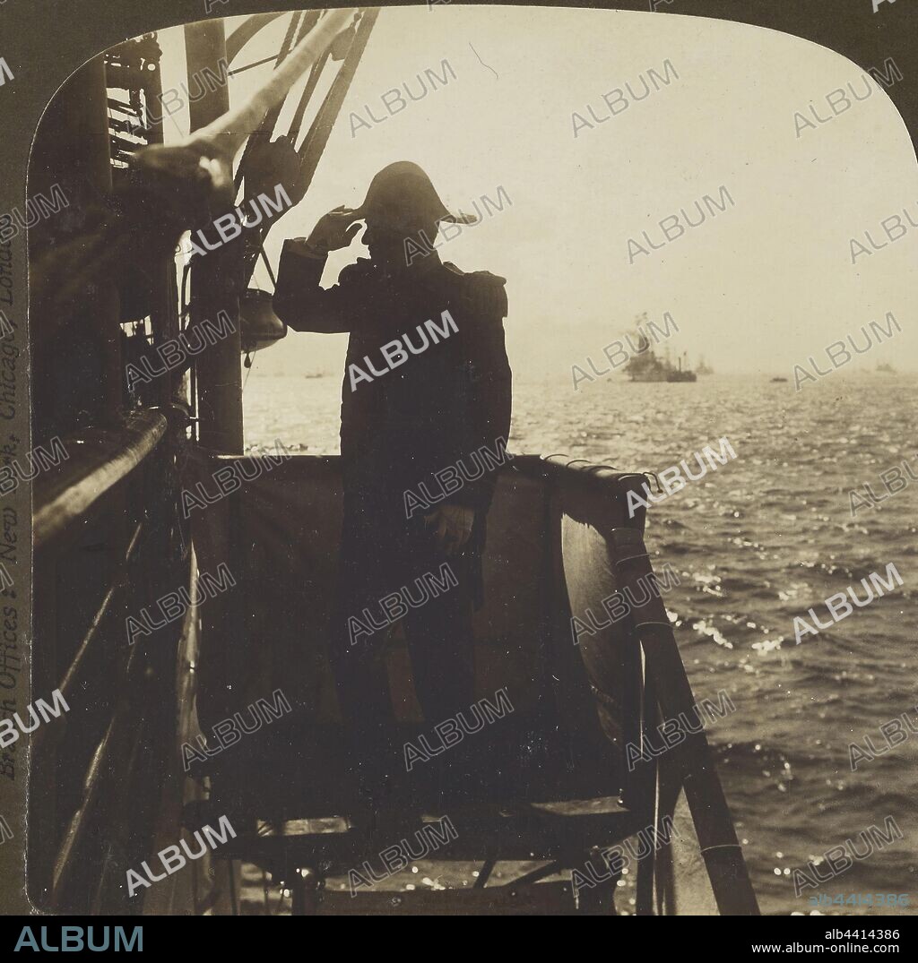 Admiral Evans leaving the Mayflower after calling on the President, Naval Review, Oyster Bay., Hawley C. White Company, 1906, Gelatin silver print.
