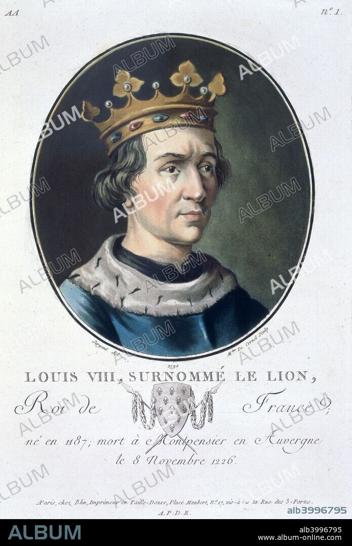 Louis VIII, known as 'the Lion', King of France, (1790). Artist Marie