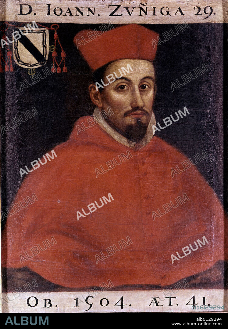ANONYMOUS. RETRATO DEL ARZOBISPO DON JUAN DE ZUÑIGA GOBERNADOR DEL CASTILLO DE BURGOS - SIGLO XVII.