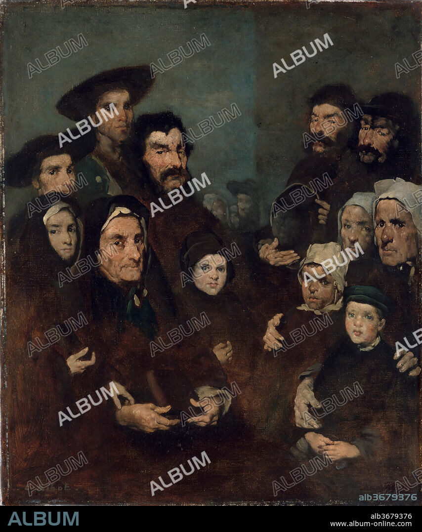 Breton Fishermen and Their Families. Artist: Théodule-Augustin Ribot (French, Saint-Nicolas-d'Attez 1823-1891 Colombes). Dimensions: 21 3/4 x 18 1/4 in. (55.2 x 46.4 cm). Date: possibly ca. 1880-85.
Toward the end of his life, Ribot, who was strongly influenced by seventeenth-century Spanish painters, especially Ribera, brought a vigorous realism and a predilection for contrasting values to the subject of Breton and Norman peasants. Beginning in the 1870s, he painted several group portraits similar to this one.