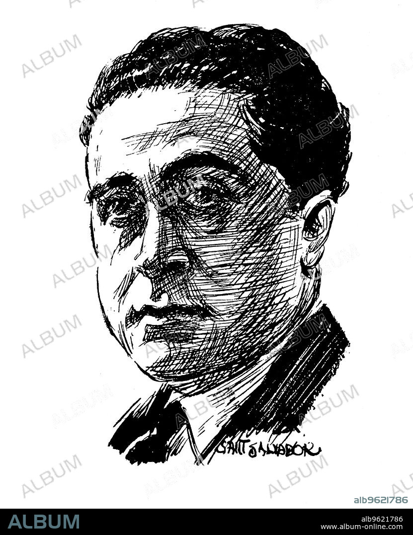 Manuel Palau Boix (1893-1967). Spanish composer born in Valencia. Drawing by 1934.