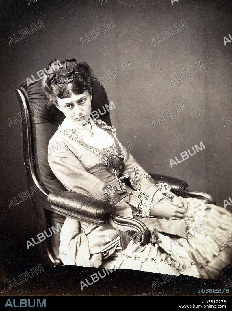 Alice Pleasance Liddell (May 4, 1852 - November 16, 1934), known for most of her adult life by her married name, Alice Hargreaves, inspired the children's classic Alice's Adventures in Wonderland by Lewis Carroll, whose protagonist Alice is said to be named after her. Carroll took this photograph in 1858. Dodgson met the Liddell family in 1855. He first befriended Harry, the older brother, and later took both Harry and Ina on several boating trips and picnics to the scenic areas around Oxford. Later, when Harry went to school, Alice and her younger sister Edith joined the party. Dodgson entertained the children by telling them fantastic stories to wile away the time. He also used them as subjects for his hobby, photography. Dodgson himself claimed in later years that his Alice was entirely imaginary and not based upon any real child at all.