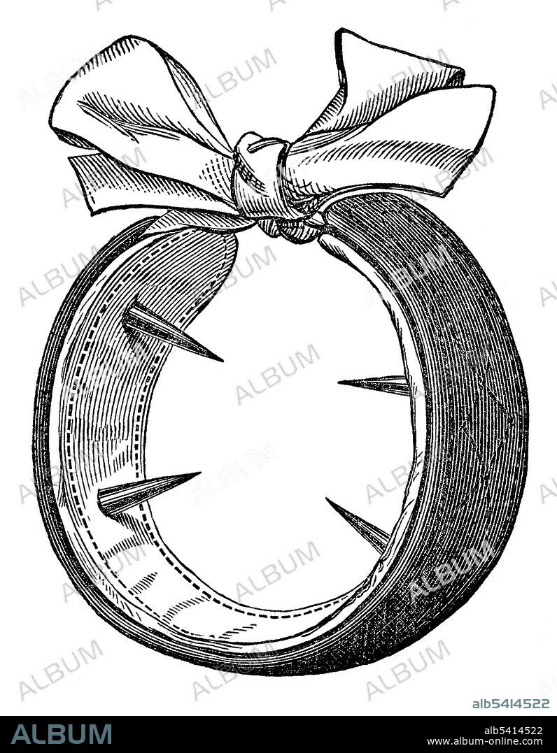 Entitled: "Four-pointed urethral ring for the treatment of masturbation." Spermatorrhes is a condition of excessive, involuntary ejaculation. In the 18th and 19th centuries, if a patient had ejaculations outside of marital intercourse, or released more semen than is typical, then he was diagnosed with a disease called spermatorrhea or "seminal weakness". A variety of drugs and other treatments, including circumcision and castration, were advised as treatment. In Western medicine during the 19th century, spermatorrhea was regarded as a medical disorder with corrupting and devastating effects on the mind and body. The cure for spermatorrhea was regarded as enforced chastity and avoidance of masturbation, with circumcision sometimes being used as a treatment.