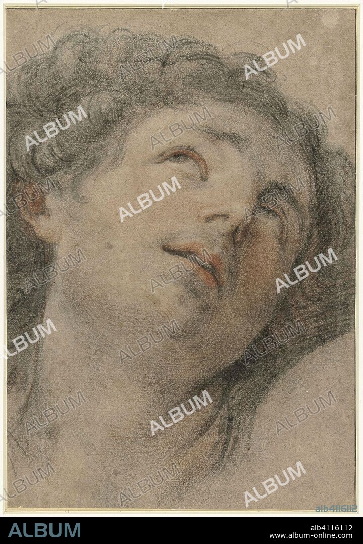 Head of Saint Sebastian, looking up. Artist: Guido Reni. Draughtsman: anonymous. Dating: 1585 - 1692. Measurements: h 352 mm × w 245 mm.