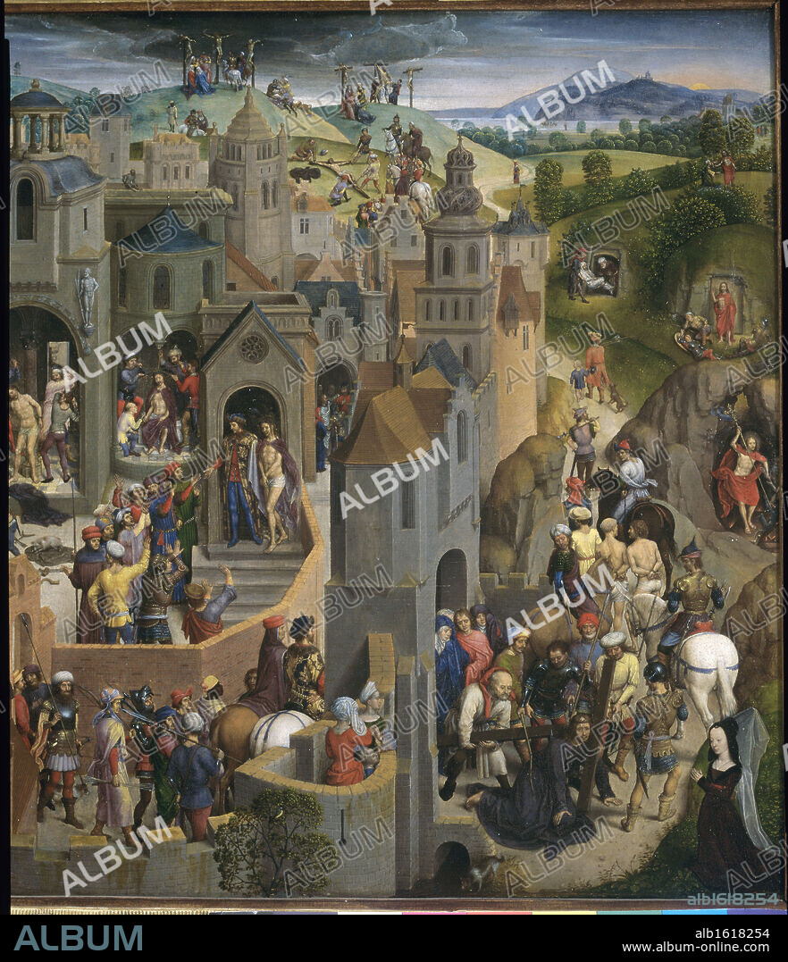 Passion of Christ (Detail, Right Side)  Hans Memling (ca.1433-1494 Netherlandish)  Pinacoteca Sabauda, Torino, Italy.