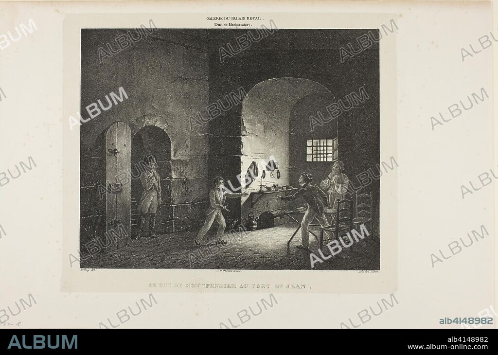 FRANCOIS BELLAY. The Duc de Montpensier at Fort St. Jean. François Bellay (French, 1790-c. 1854); printed by Charles Étienne Pierre Motte (French, 1785-1836); published by Antoine Philippe d' Orleans (French 1775-1807). Date: 1824. Dimensions: 227 × 283 mm (image); 265 × 317 mm (primary support); 309 × 470 mm (secondary support). Lithograph in black on gray chine laid down on ivory wove paper. Origin: France.