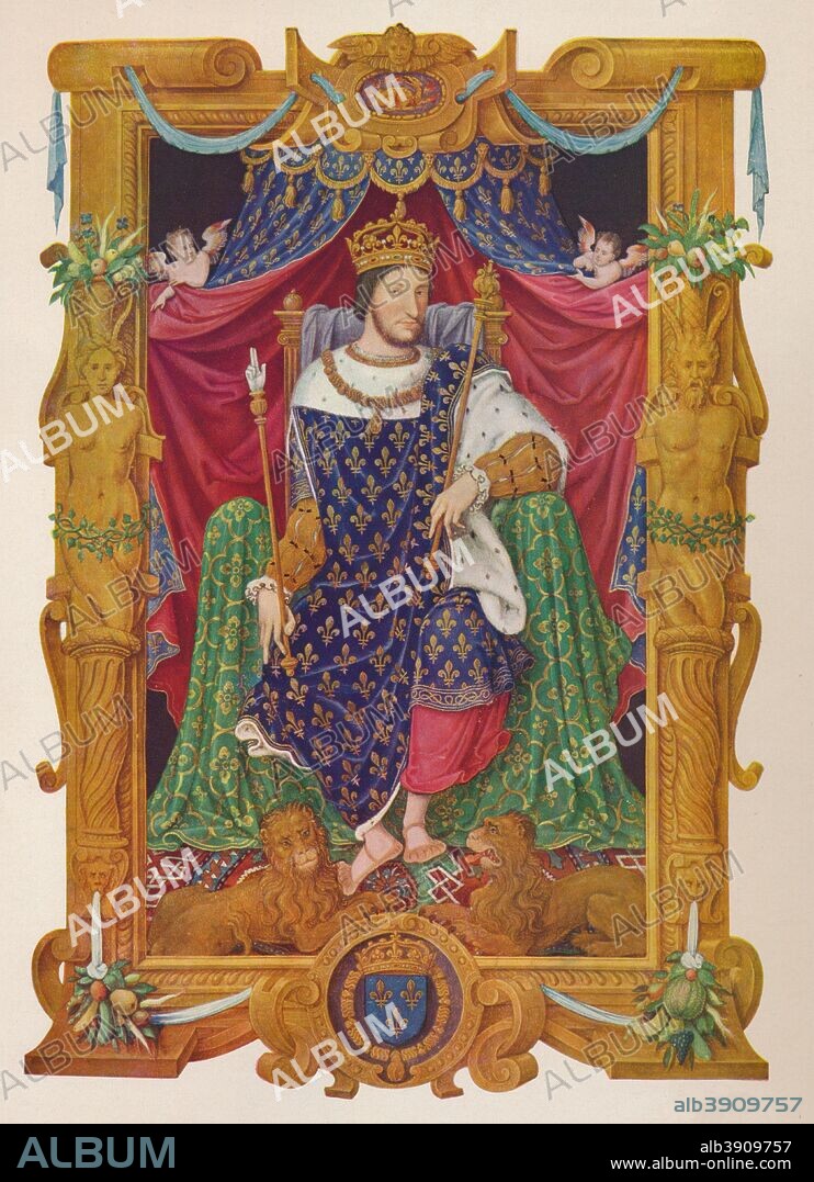 'Francois I as a Young Man', c1566, (1939). The illustration is part of an illuminated manuscript, Recueil des rois de France, by Jean du Tillet and dedicated to Charles IX, 1566. Francis I (French: François Ier) (12 September 1494 - 31 March 1547) was the first King of France from the Angouleme branch of the House of Valois, reigning from 1515 until his death. The work is housed in the Bibliotheque Nationale de France, Paris (ms. fr. 2848 fol. 150). From Verve - Nos. 5-6, July-October 1939. [Verve, France, 1939].