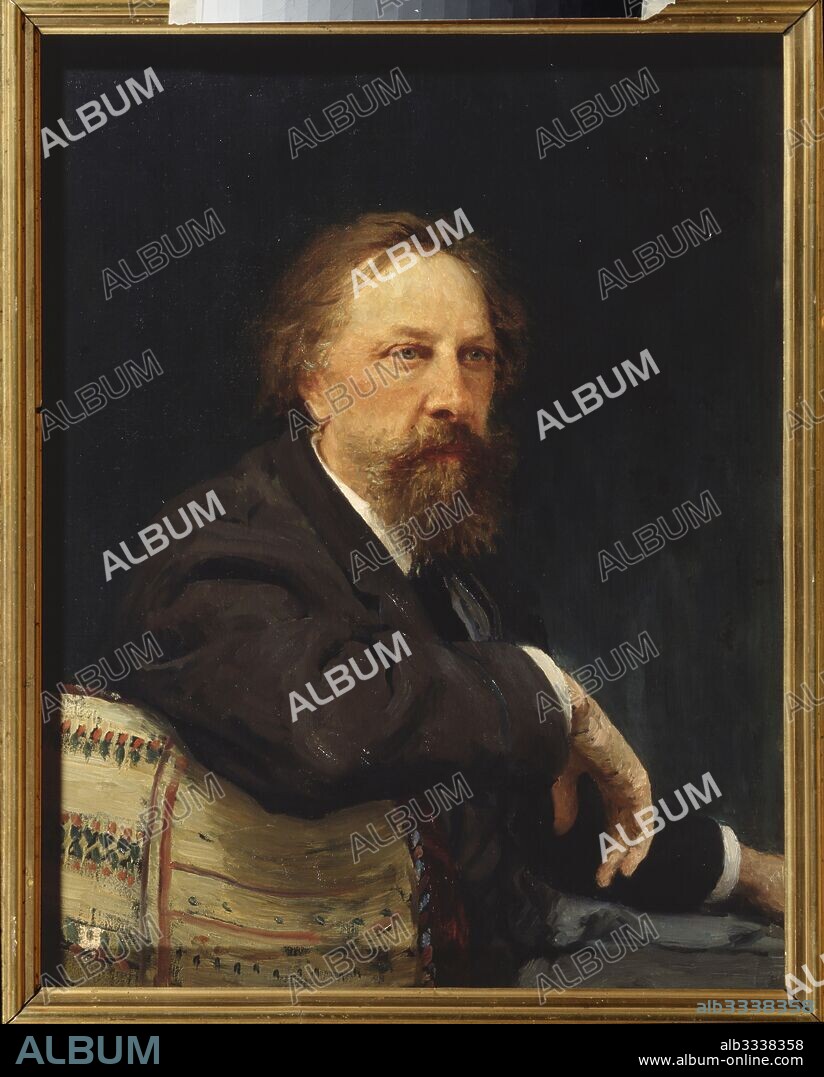ILYA YEFIMOVICH REPIN. Portrait of the author Count Aleksey Konstantinovich Tolstoy (1817-1875).