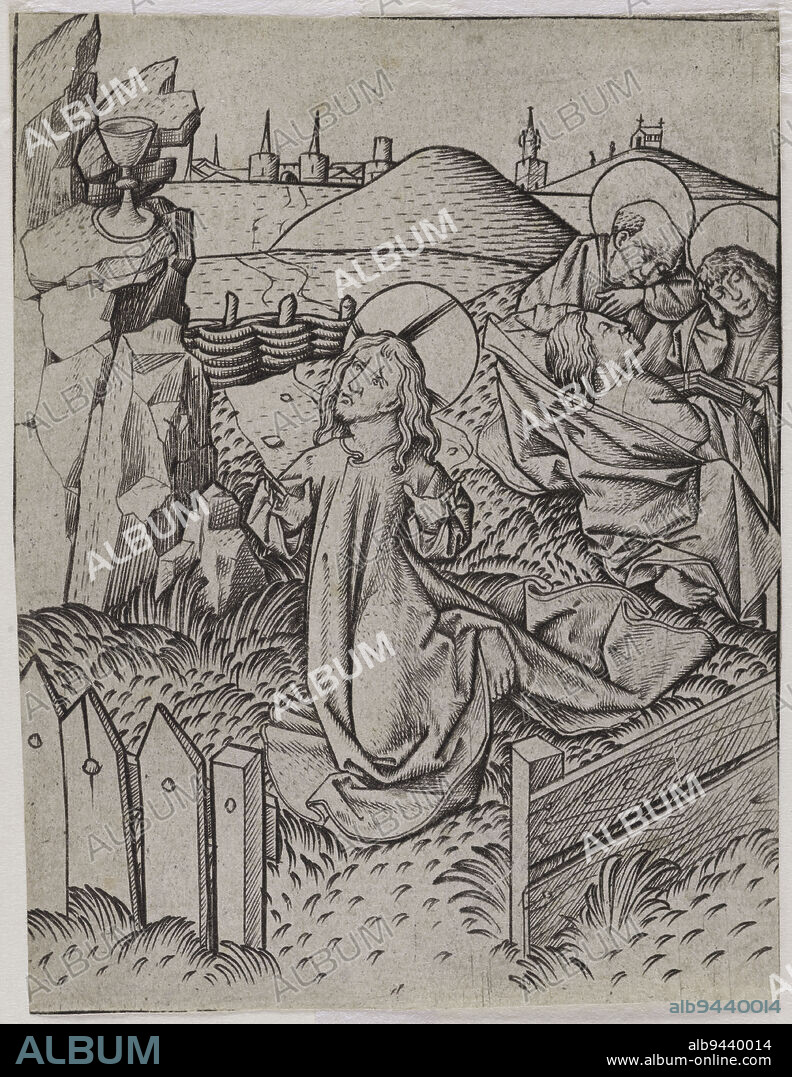 The Passion of Jesus Christ: Jesus Christ on the Mount of Olives, Master E.S., Engraver, Between 1440 and 1468, 15th century, Graphic arts, Original print, Burin, Size - Work: Height: 9.5 cm, Width: 7.5 cm.