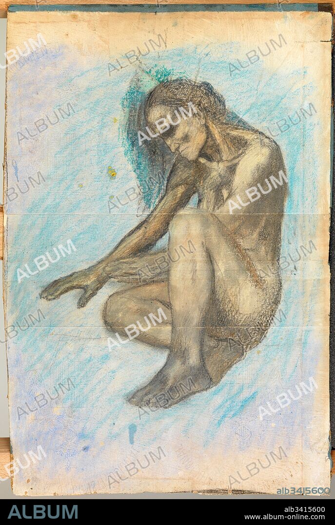Pablo Picasso / "Old sitting", 1903, Drawing (pastel and charcoal on cardboard), 60 x 40 cm.
