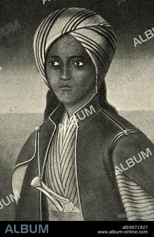 zu: Pückler-Muskau, Hermann Fürst von Schriftsteller; 1785-1871. Bildnis der Machbuba (Abessinierin, die Pückler 1837 auf dem Sklavenmarkt in Kairo kaufte und mit nach Deutschland brachte, 1840 in Muskau an Tuberkulose gestorben). Nach einer Zeichnung (?).