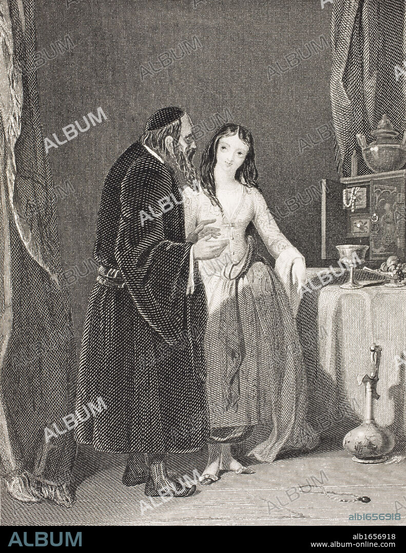 Jessica. Illustration to the play The Merchant of Venice by William Shakespeare. From the book Gallery of Historical Portraits published c.1880.