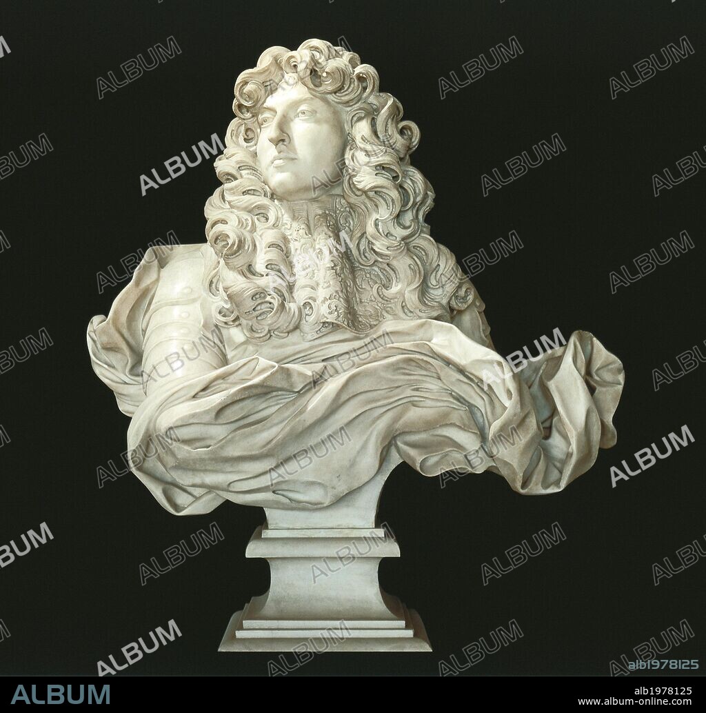 Portrait bust of Louis XIV (1638-1715), by Gian Lorenzo Bernini (1598-1680), marble.