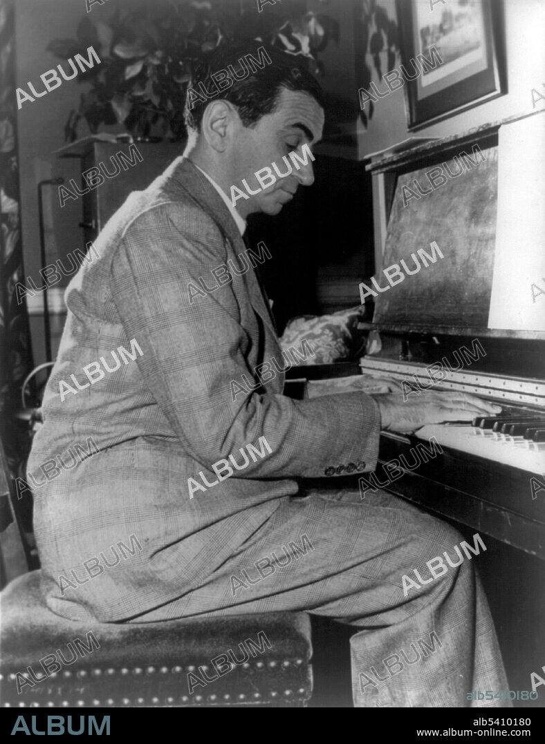 Irving Berlin (May 11, 1888 - September 22, 1989) was an American composer and lyricist, widely considered one of the greatest songwriters in American history. During his 60-year career he wrote an estimated 1,500 songs, including the scores for 20 original Broadway shows and 15 original Hollywood films, with his songs nominated eight times for Academy Awards. No photographer credited, 1948 (cropped and cleaned).