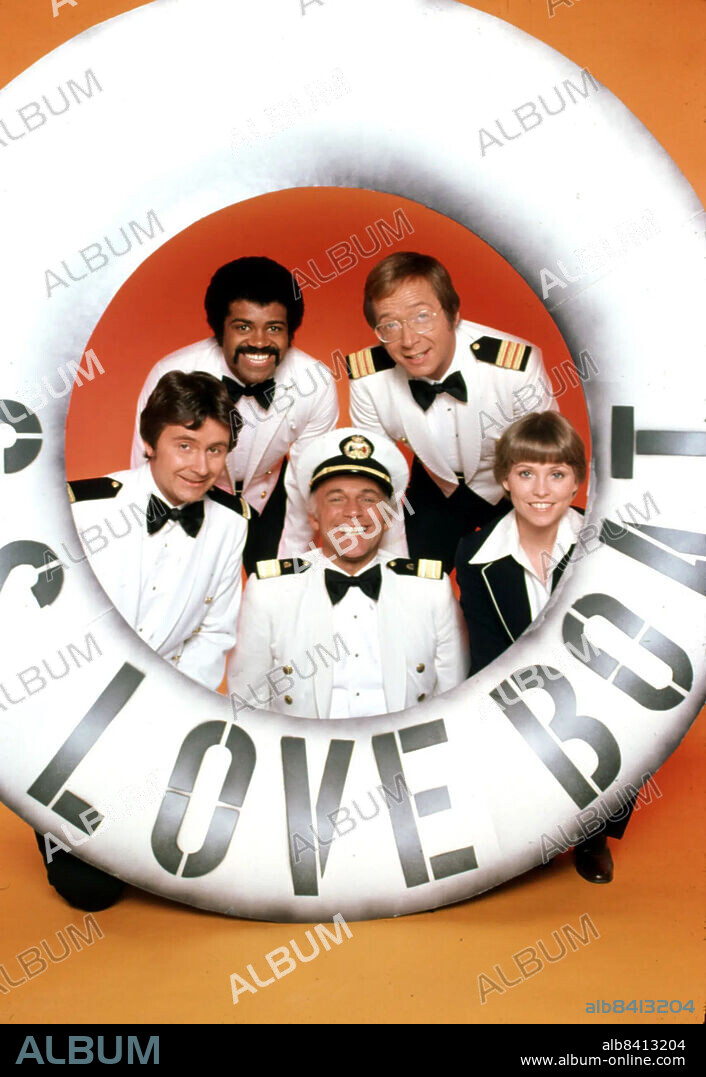 BERNIE KOPELL, FRED GRANDY, GAVIN MacLEOD, LAUREN TEWES and TED LANGE in THE LOVE BOAT, 1977, directed by ALAN RAFKIN, ALLEN BARON, JEROME COURTLAND, ROBERT SCHEERER and TED LANGE. Copyright Aaron Spelling Productions.