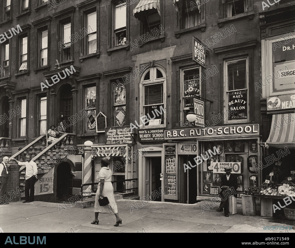 BERENICE ABBOTT. Harlem Street: II, 422-424 Lenox Avenue, 1938.
