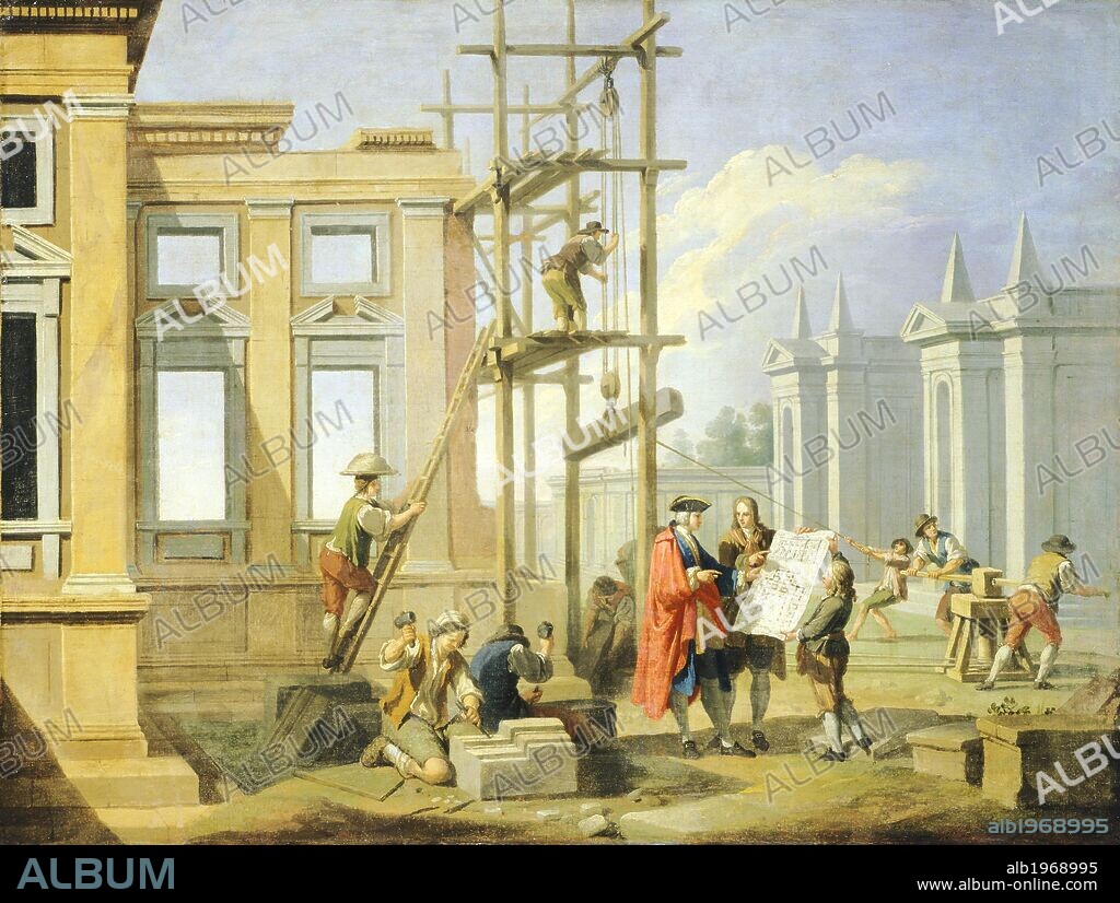 Allegory of the arts, Architecture, 1751-1752, by Giuseppe Zocchi (1711-17 - 1767), oil on canvas.