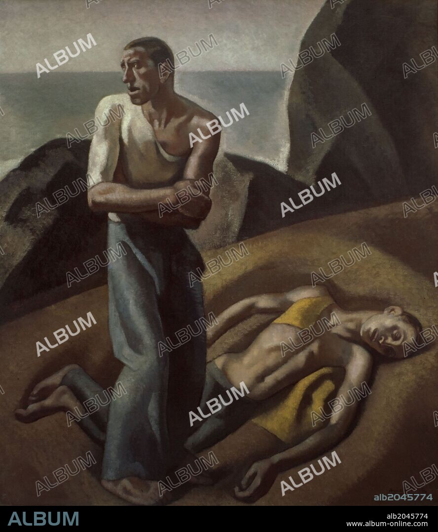AURELIO ARTETA. Hombres del mar, 1932 Óleo sobre lienzo, 179 cm x 155 cm.