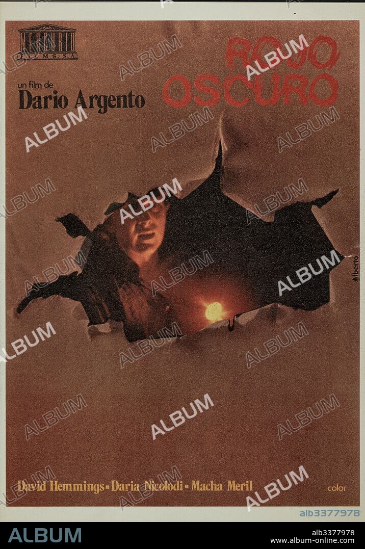 Poster de ROJO OSCURO, 1975 (PROFONDO ROSSO), dirigida por DARIO ARGENTO. Copyright Rizzoli Film/Seda Spettacoli.