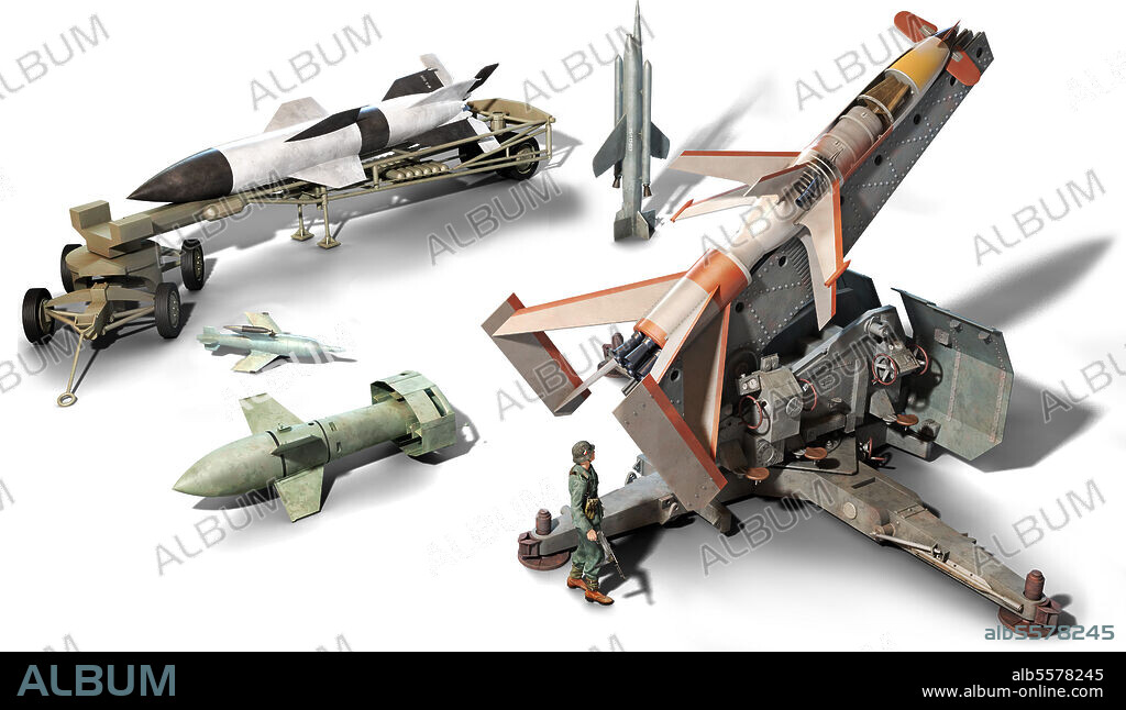 The main missile projects of Germany during WWII: the Wasserfall, the X-4, the Fritz X, the Schmetterling and the Rheintochter.