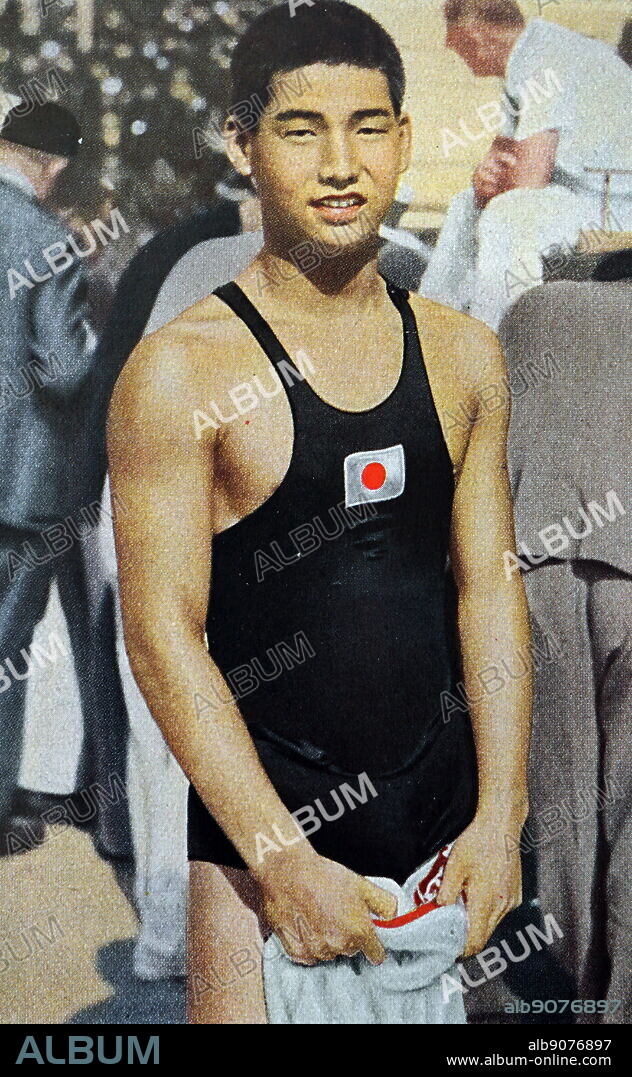 Photograph of Yasuji Miyazaki (1916 - 1989) who was a Japanese swimmer who competed at the 1932 Summer Olympics. Yasuji was only 15 years old when he competed in the games.