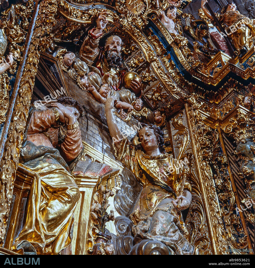 Pau Costa / Retablo de la Anunciación, 1715-1725. Capilla de la Anunciación, Catedral de Girona (Catedral de Santa María de Gerona).