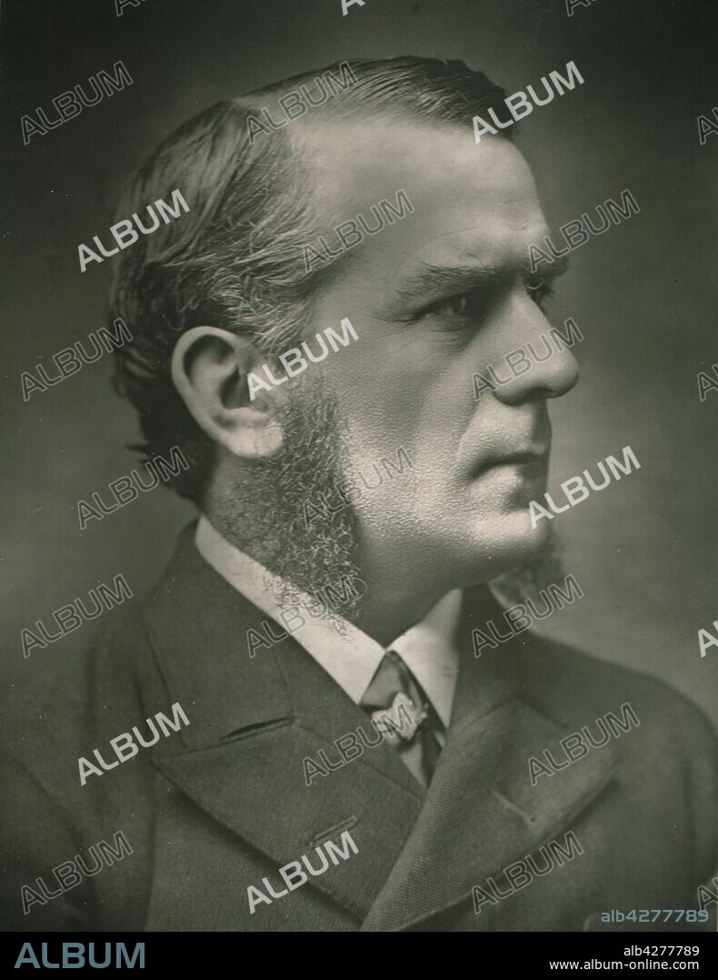 BASSANO LTD. 'Sir Edward Clarke, Q.C.', c1899. Portrait of British barrister and politician Sir Edward George Clarke(1841-1931), Solicitor-General in the Conservative government of 1886-1892. Clarke represented Oscar Wilde in his disastrous prosecution of the Marquess of Queensberry for libel, and he also represented the plaintiff in the 'baccarat case', in which he cross-examined the Prince of Wales (the future King Edward VII). From "Our Conservative and Unionist Statesmen", Volume II. [Newman, Graham & Co, London, c1899].