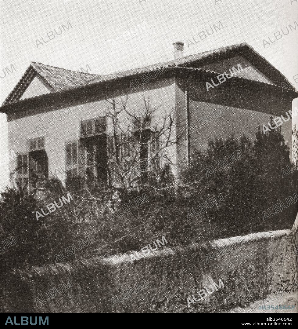 Cézanne's studio on the Chemin des Lauves, Aix-en-Provence, France. Paul Cézanne, 1839–1906. French artist and Post-Impressionist painter. From Paul Cézanne, published 1935.