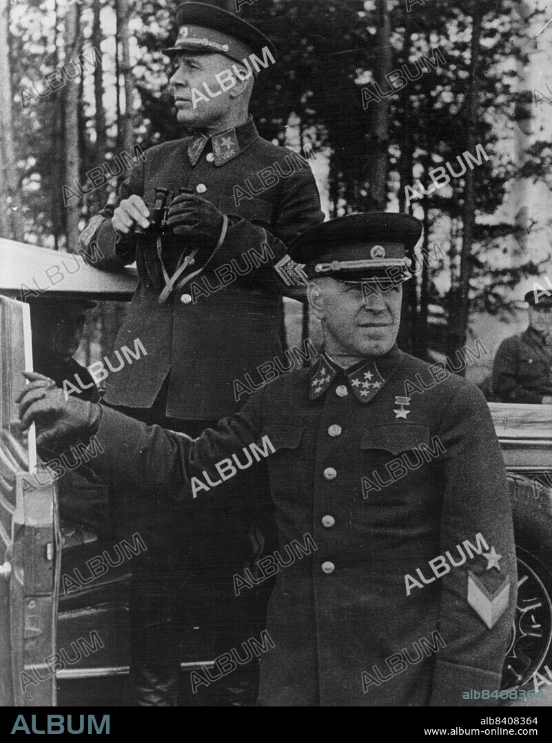 Marshal Timoshenko and General Zhukov.Commanders of the Southern and the Central Russian Fronts. March 28, 1947. (Photo by Pictorial Press).