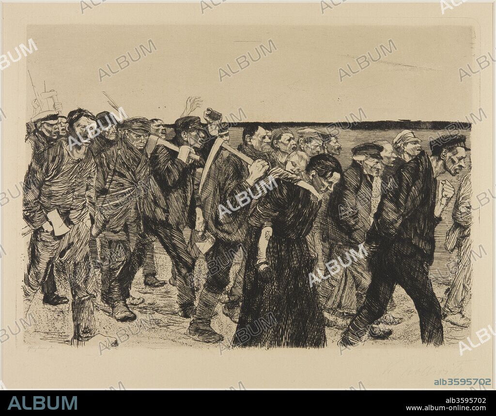 KäTHE KOLLWITZ. March of the Weavers. From the series Weaver's Revolt.