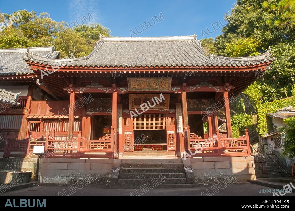 Japan: Small temple dedicated to Maso, goddess of the sea, Sofuku-ji, Obaku Zen temple, Nagasaki, Kyushu. The temple, an example of Ming dynasty (1368 - 1644), southern Chinese architecture, dates from 1629 and was built by a Chinese monk named Chaonian.