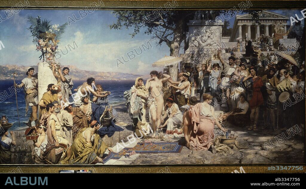 HENRYK SIEMIRADZKI. Phryne on the Poseidon's celebration in Eleusis.