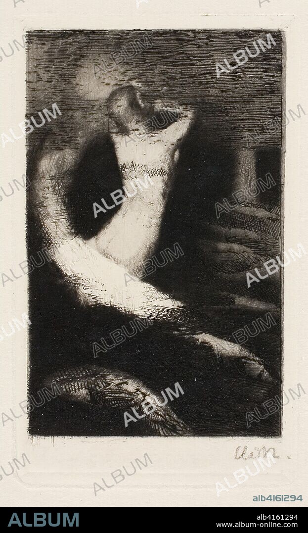 Passage of a Soul. Odilon Redon; French, 1840-1916. Date: 1891. Dimensions: 82 × 52 mm (image); 98 × 70 mm (plate); 356 × 277 mm (sheet). Etching and drypoint on cream laid paper. Origin: France.