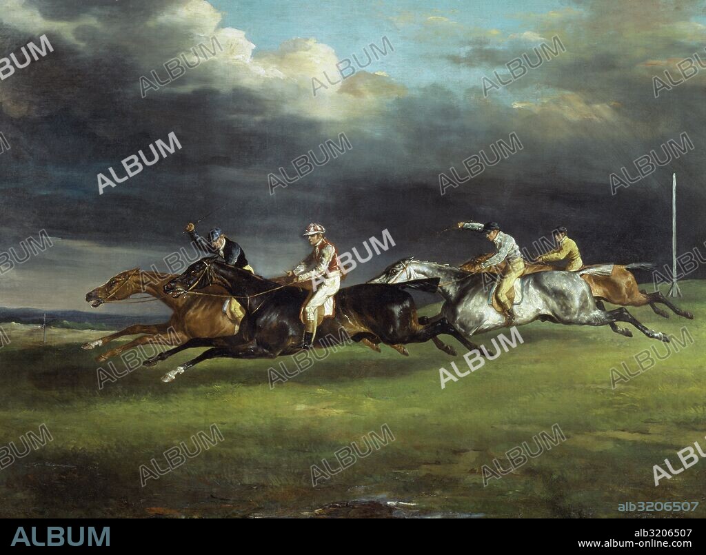 Theodore Gericault (1791-1824). French painter. The 1821 Derby at Epson. Oil painting. Louvre Museum. Paris. France.
