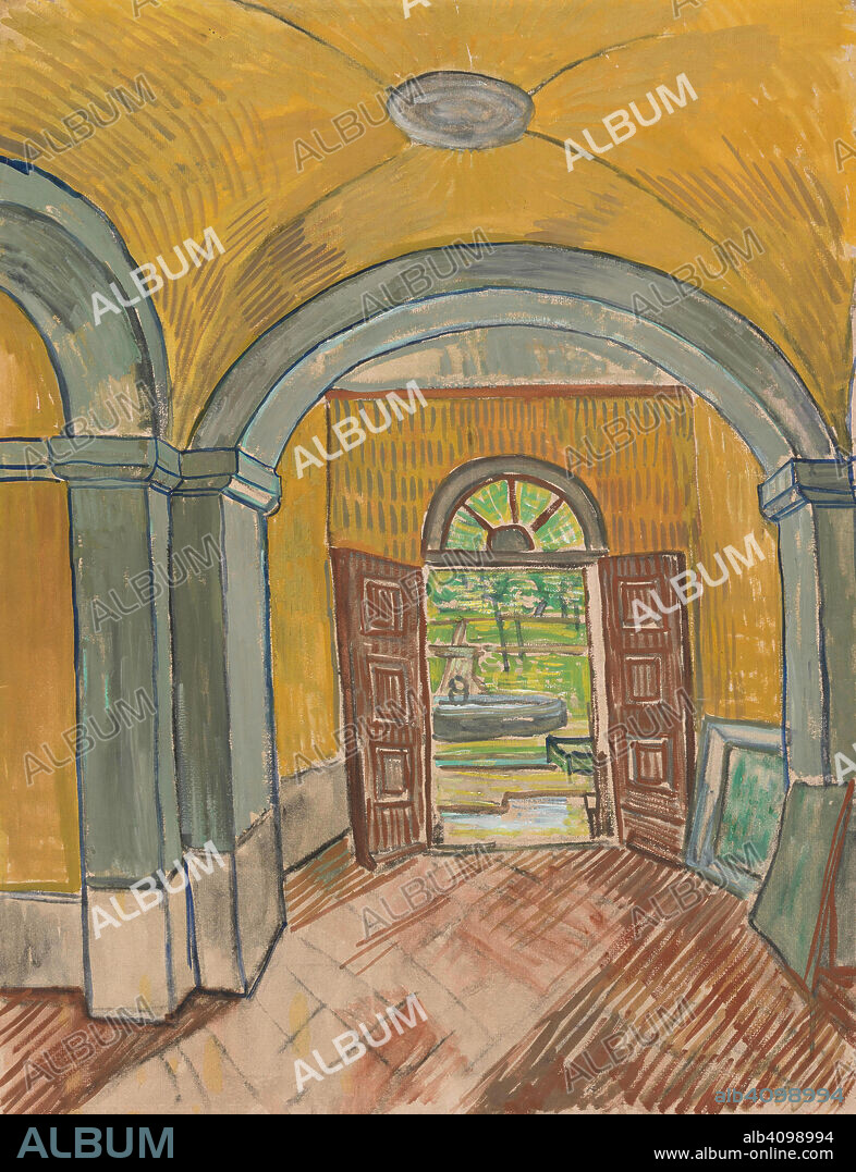 VINCENT VAN GOGH. Vestibule in the Asylum. Date: September-October 1889, Saint-Rémy-de-Provence. Dimensions: 61.6 cm x 47.1 cm.