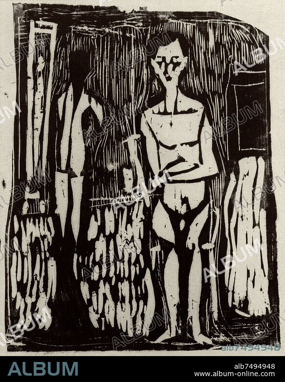 HORST JANSSEN. Janssen, Horst 1929-1995. "Paar am Morgen", 1950/51. Holzschnitt, 26,8 x 22 cm. Kunsthandel.