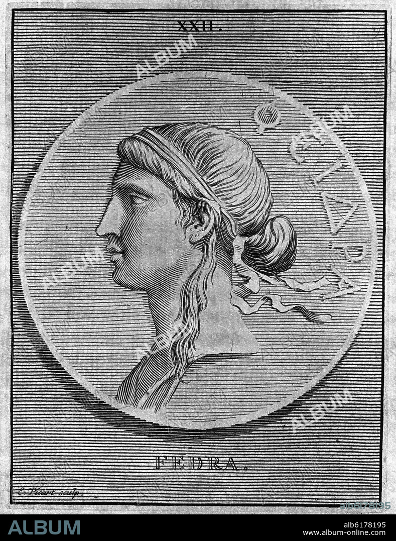 RETRATO DE FEDRA - SEGUNDA MUJER DE TESEO Y MADRASTRA DE HIPOLITO.