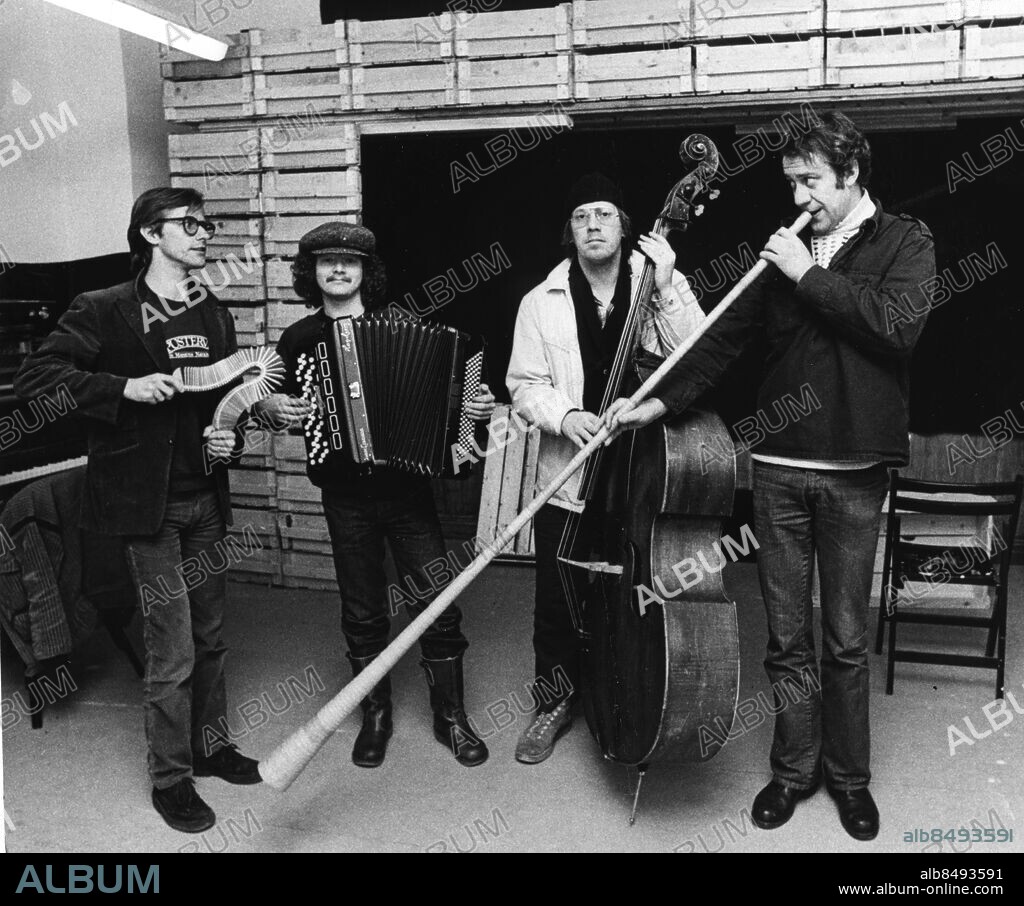 GÖTEBORG 1979-02-01.. Nationalteatern. Fr v Hans Viktorsson, Bernt Andersson, Torsten "Totta" Näslund samt Håkan Wennberg. *** Local Caption *** GT - Foto: Larseric Lindén / Kamerareportage / TT / Kod: 2524.