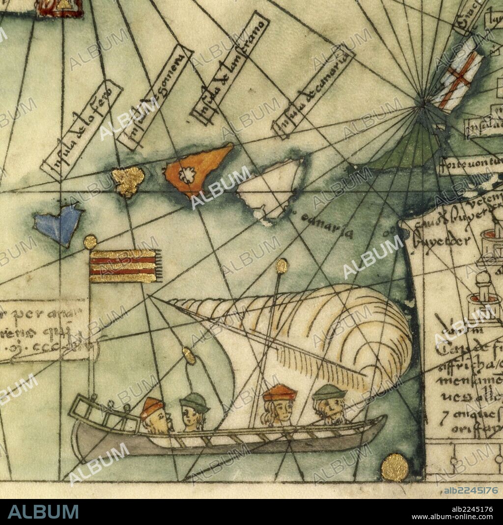 Detail of Catalan Atlas by Abraham Cresques, c. 1376.