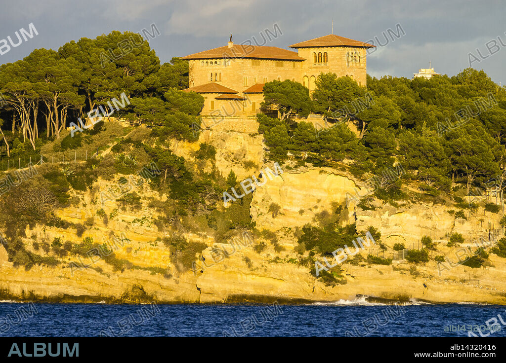 Marivent Palace, built by architect Guillem Forteza Pinya between 1923 and 1925, commissioned by the painter Juan de Saridakis, Cala Major, Palma de Mallorca, Spain.