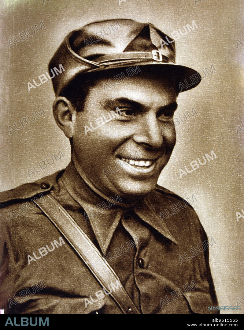 Buenaventura Durruti (1896-1936), Spanish anarchist leader, reproduction of a photograph.
