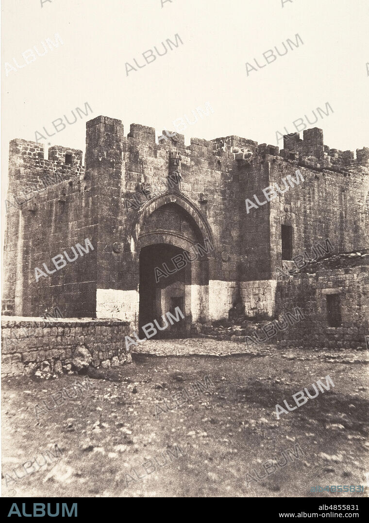 AUGUSTE SALZMANN. Jérusalem, Porte de Jaffa, Intérieur, 1854.