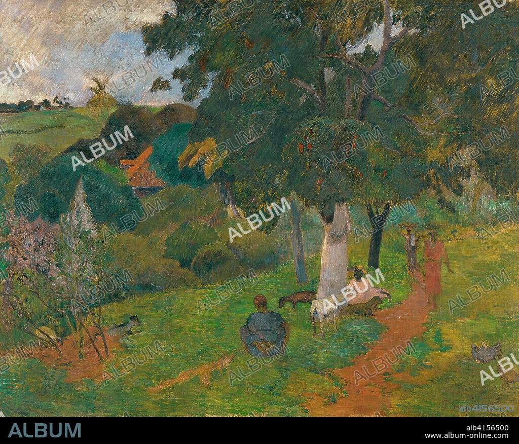 EUGÈNE HENRI PAUL GAUGUIN. Paul Gauguin (París, 1848-Atuona, Islas Marquesas, 1903). Idas y venidas, Martinica (1887). Óleo sobre lienzo. 72,5 x 92 cm.
