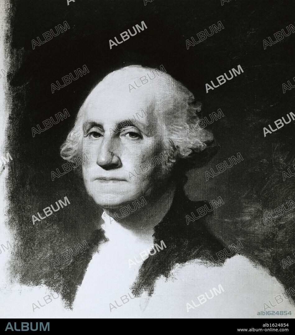 George Washington (Unfinished, Athenaeum Portrait)  1796  Gilbert Stuart (1755-1828 American)  Oil on canvas  Smithsonian Institution(National Portrait Gallery) Washington, D.C., USA.