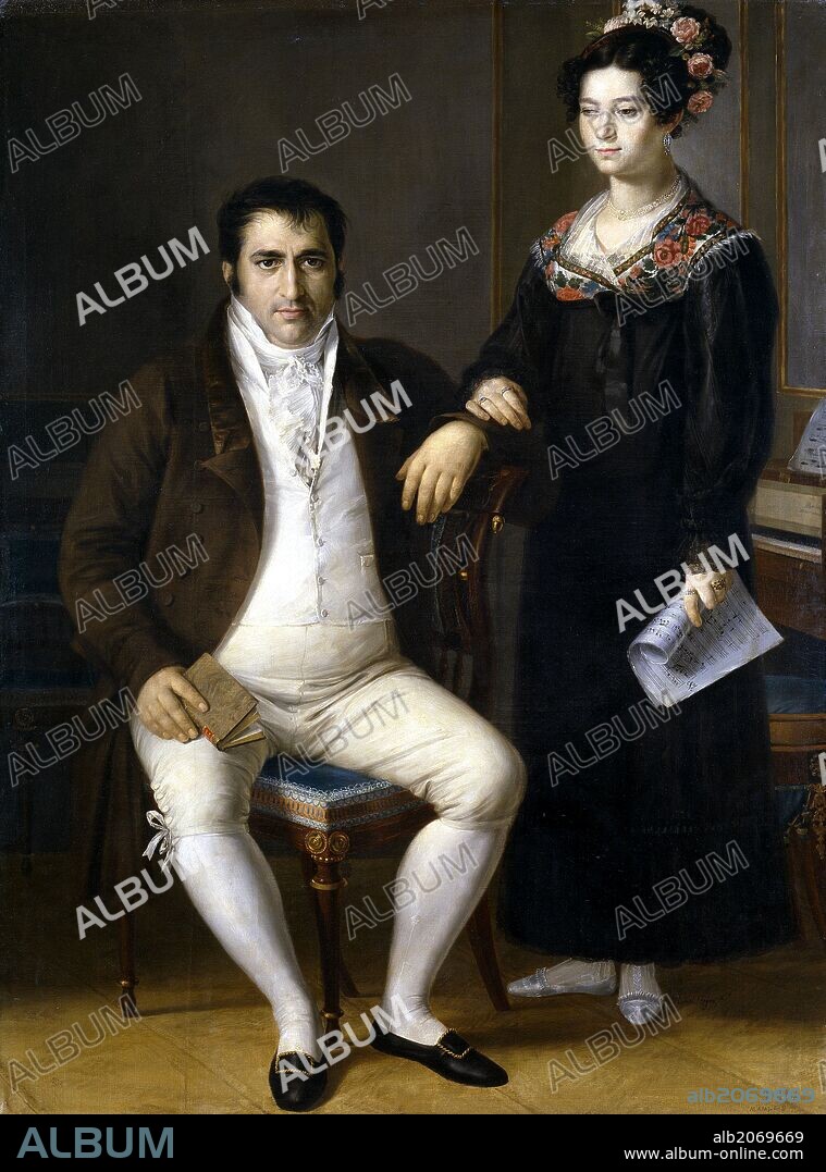 RAFAEL TEJEO. Rafael Tegeo Díaz / 'Pedro Benítez and his daughter María de la Cruz', ca.  1820, Spanish School, Oil on canvas, 174 cm x 128 cm, P04659.
