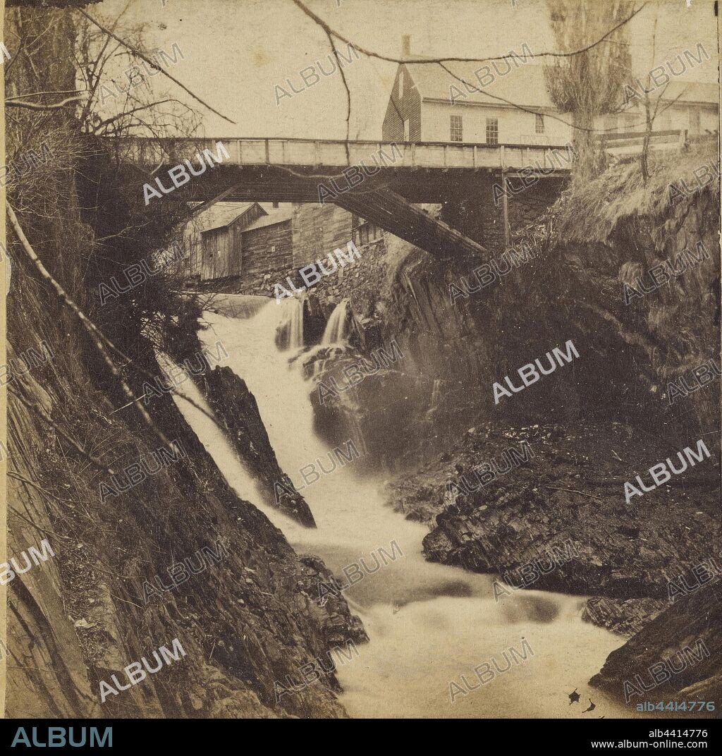 Hills and Dales of New England. At Springfield, Vermont. Black River Falls. The Main Fall from below the Bridge., Franklin Benjamin Gage (American, 1824 - 1874), about 1860, Albumen silver print.