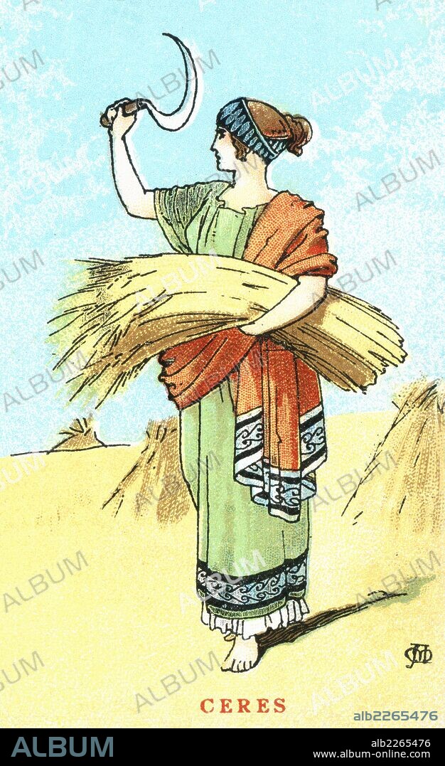 APEL·LES MESTRES I OÑÓS. Mitología. Ceres, en griego Demeter, diosa de la agricultura, las cosechas y la fecundidad, hija de Saturno. Años 1920.