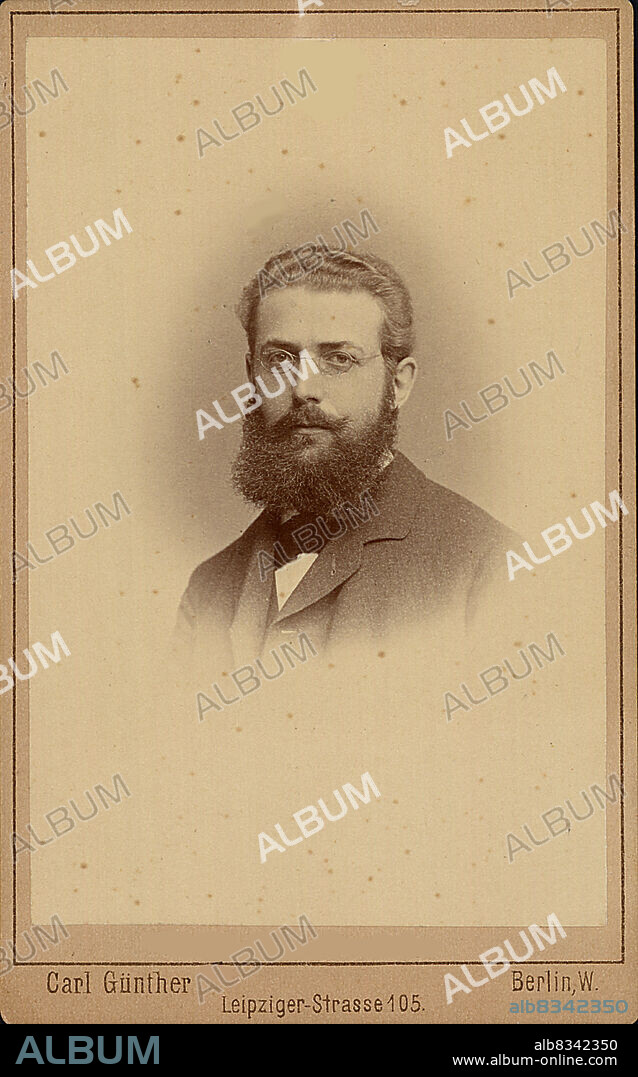 BERLIN PHOTO STUDIO CARL GüNTHER. Portrait of Georg Ferdinand Frobenius (1849-1917).