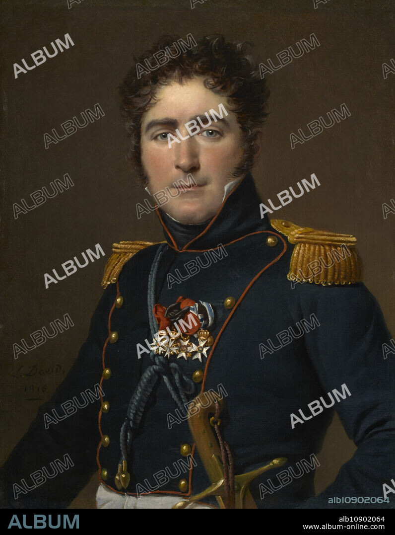 JACQUES LOUIS DAVID. Comte Henri-Amédée-Mercure De Turenne-D'Aynac, 1816. The Comte de Turenne is portrayed wearing a uniform and medals, which record his distinguished service in the French army.